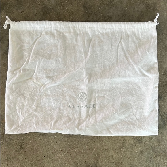 Authentic Versace White Logo Drawstring Storage Pouch - Picture 3 of 5